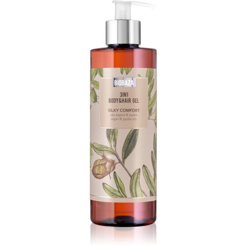 Biobaza 3in1 Body&amp;amp;Hair Gel Silky Comfort &amp;scaron;ampon, balzam in gel za prhanje 3v1 400 ml Slike