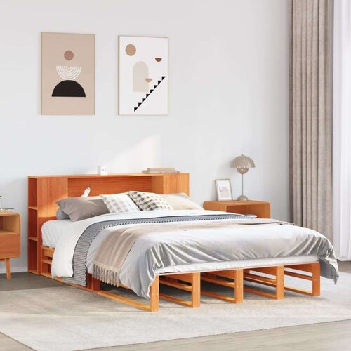 vidaXL Krevet s regalom za knjige bez madraca 160x200 cm masivno drvo Cene