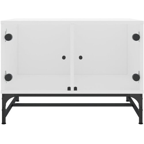  Stolić za kavu sa staklenim vratima bijeli 68,5 x 50 x 50 cm Slike