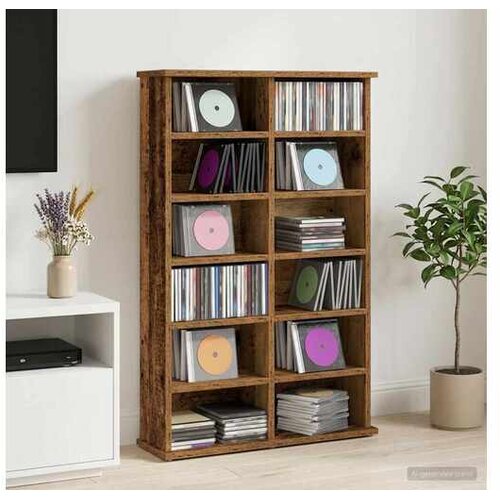 VidaXL CD ormar Staro drvo 60 x 17 x 92 cm Konstruirano drvo - Staro drvo 1 60 x 17 x 92 cm Slike