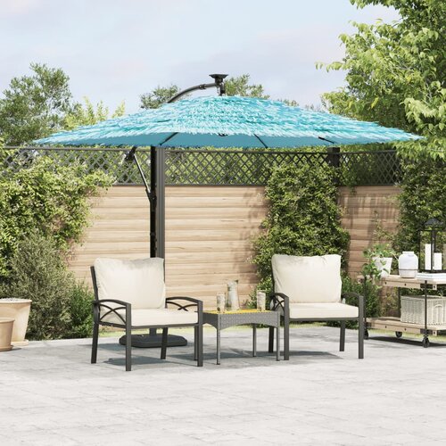 VidaXL Vrtni suncobran s čeličnom &amp;scaron;ipkom plavi 246x246x230 cm Slike