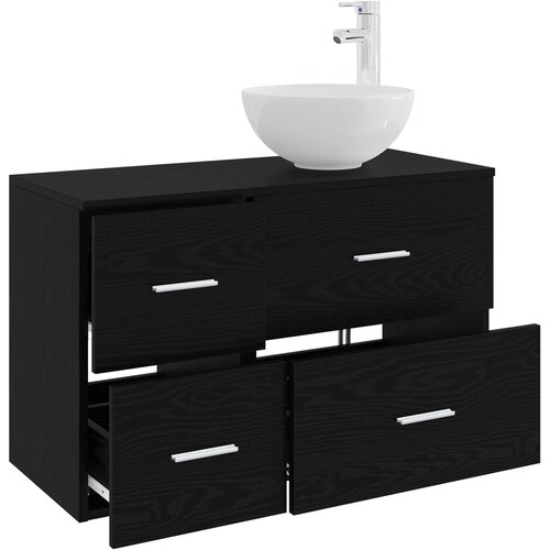  Set namje&amp;scaron;taja za kupaonicu 2 kom. Crni hrast 49,5 x 35 x 80 cm Slike