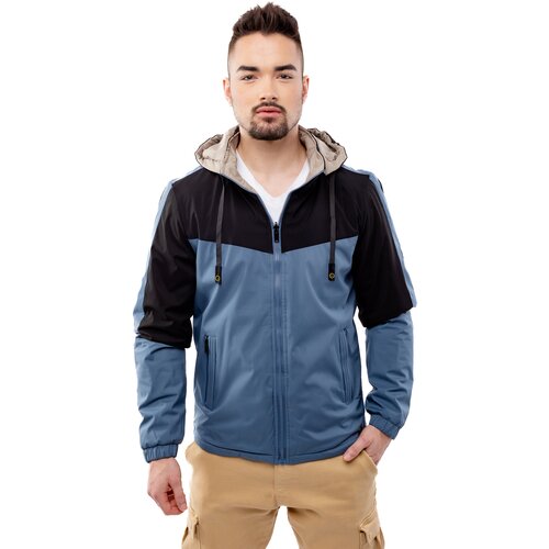 Glano Men&amp;#039;s double-sided jacket - blue Slike
