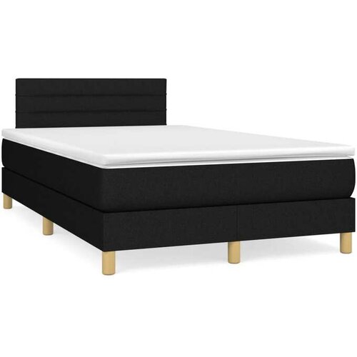 vidaXL Krevet box spring s madracem crni 120 x 190 cm od tkanine Cijene