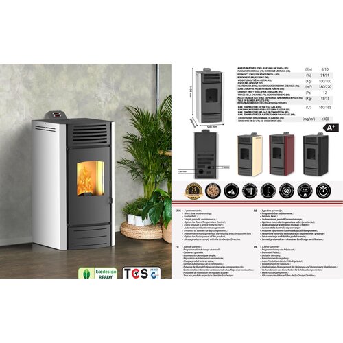 Mareli kamin na pelet onyx 12 air (12kW) crna Slike