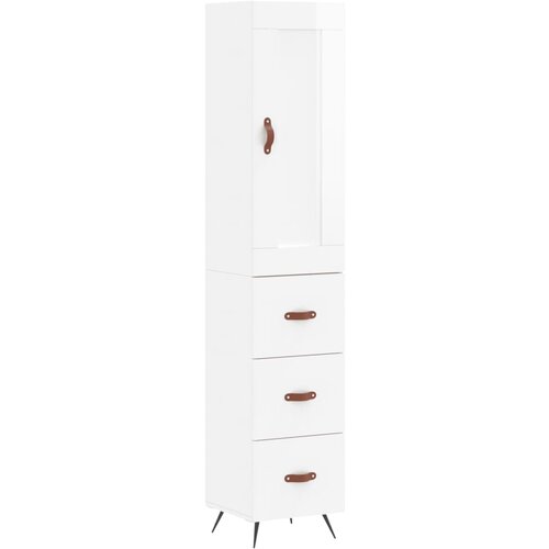 Maison Chic Visoka omara - Komoda - Predalnik visok sijaj bela 34,5x34x180 cm inženirski les, (21721491) Slike