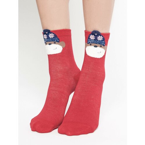 Yups Socks with application monkey in a hat with red stars Slike