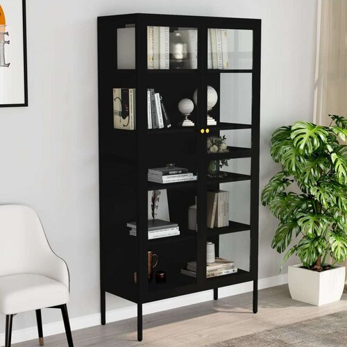vidaXL Ormarić za izlaganje crni 90x40x180 cm čelik i kaljeno staklo Cijene