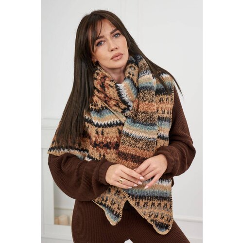 Kesi 6072 Women&amp;#039;s camel scarf + black Slike