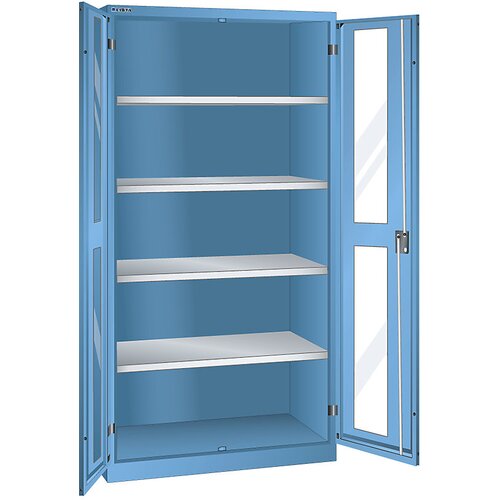 LISTA Omara z okenci VxŠxG 1950 x 1000 x 580 mm, s 4 policami, svetlo modra Cene