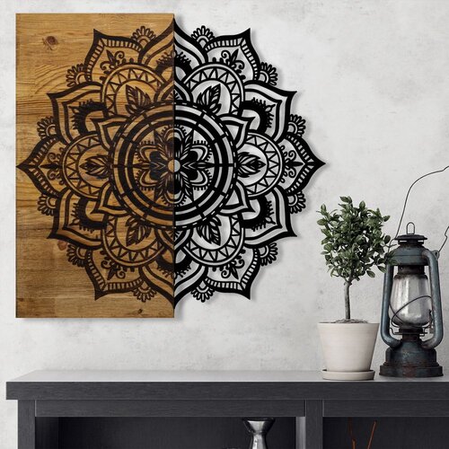 Wallity Zidna dekoracija Mandala 6, 59x3x58 cm, Crna Cijene
