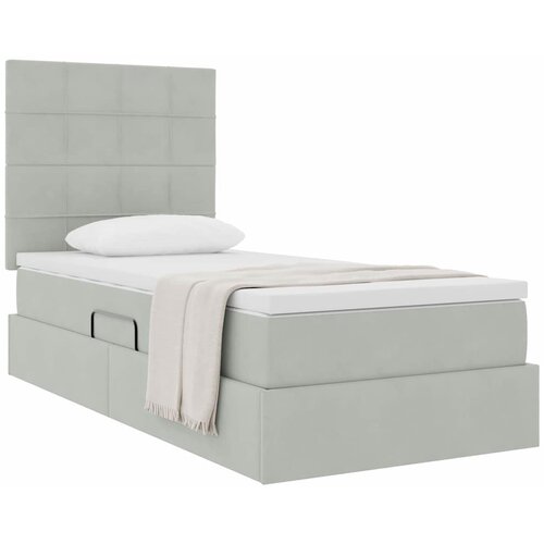  Krevet s madracem i skladi&amp;scaron;tem Svijetlo siva 90 x 190 cm Bar&amp;scaron;un Svjetlosiva Slike