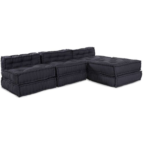  Modularni poufovi 4 kom antracitna tkanina Slike