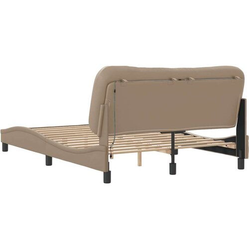  Okvir kreveta s LED svjetlom cappuccino 140x190 cm umjetna koža Slike