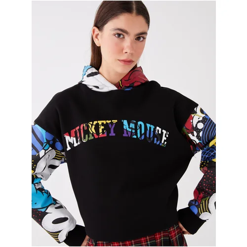 LC Waikiki Women's Mickey Mouse Printed Long Sleeve Oversize Hoodie