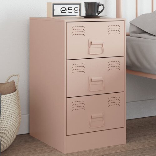  The Living Store Nočna omarica roza 34,5x39x62 cm jeklo - Nočna Omarica, (21495888) Cene