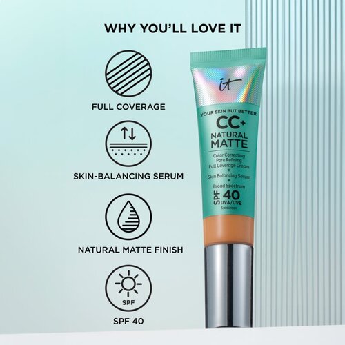 IT Cosmetics Your Skin But Better CC+ Cream Natural Matte matirajoči tekoči puder SPF 40 za ženske Fair Ivory 32 ml Slike