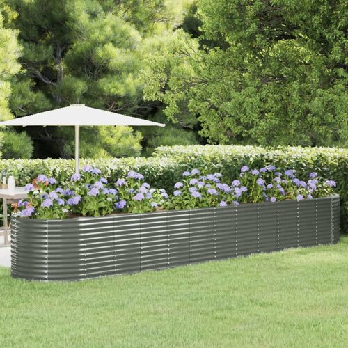 vidaXL Visoka greda iz prašno premazanega jekla 507x100x68 cm siva Cene