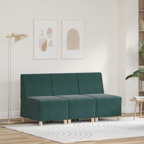 vidaXL kavčni stoli 3 pcs temno zelena 55 x 74 x 82 cm žamet Cene