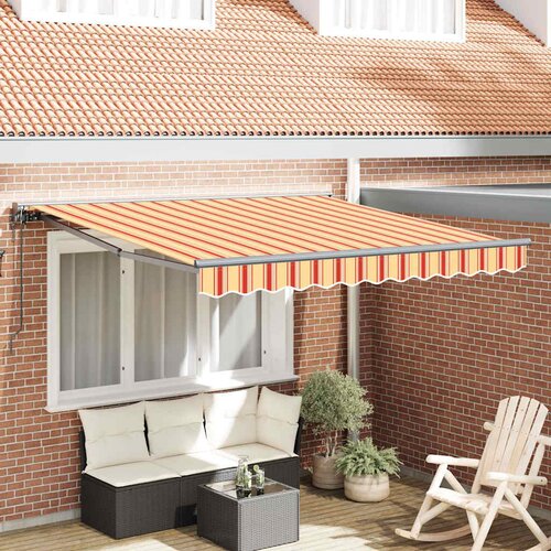 vidaXL retraktilna tenda rumena in oranžna 350x250 cm Cene