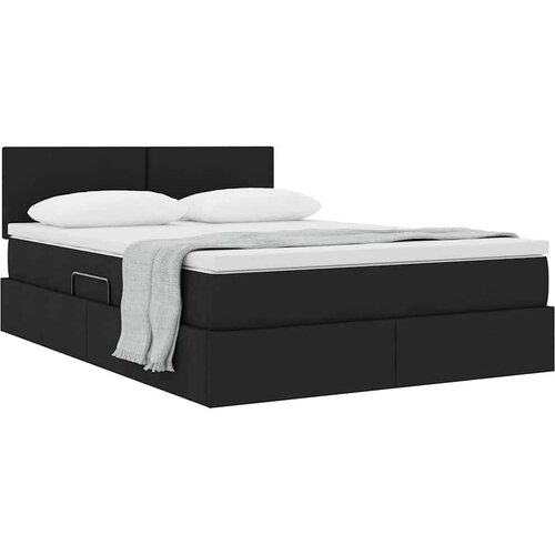  Krevet s madracem i skladi&amp;scaron;tem s madracem Crna 140 x 190 cm Slike