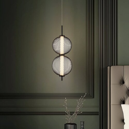  LED luster na lanku PUMA LED/10W/230V, prečnik 14 cm, crni Slike