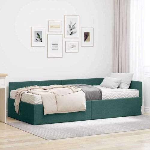  Kotni okvir postelje z matrico Drugo 2 pcs Zelena blago, (5000121138) Cene