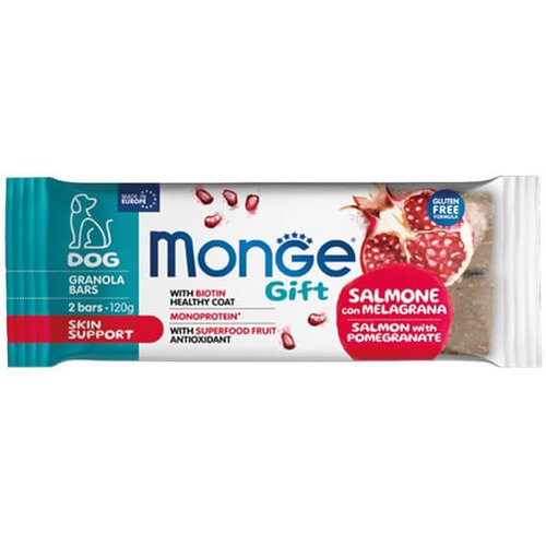 Monge gift skin support dog salmon - granola bar sa lososom i narom (120g) Slike