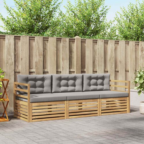  Set vanjskih sofa 3 kom. Bijela i svjetlosiva Poliester Cene