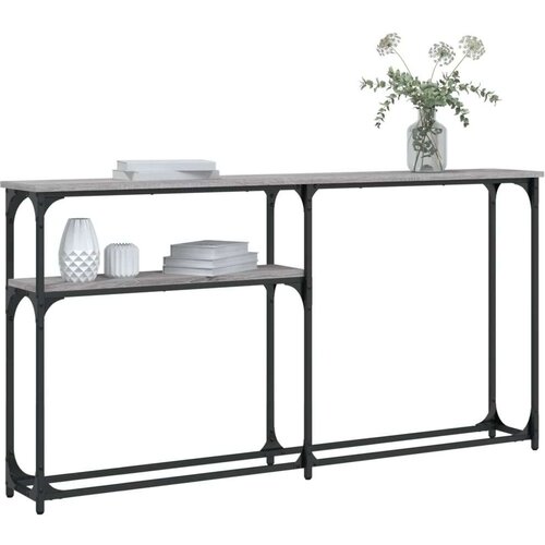  Konzolni stol siva boja hrasta 145x22 5x75 cm konstruirano drvo Slike