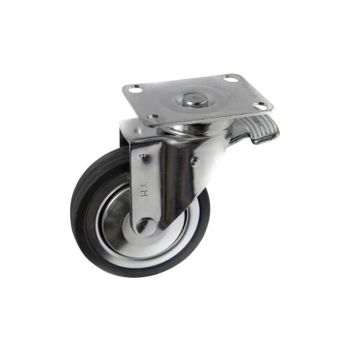 Toolcraft TO-5137929 Okretan kotač od gume s kočnicom 100 mm s montažnom pločom Slike