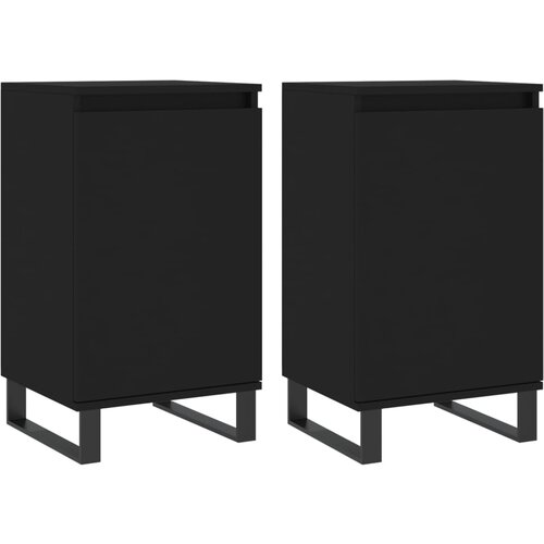 Maison Chic Komoda - Predalnik 2 kosa črna 40x35x70 cm inženirski les, (21722015) Slike