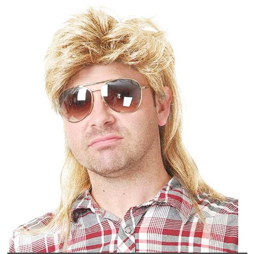 INF Moška lasulja Mullet, retro pričeska iz 80-ih Gold, (21695475) Cene