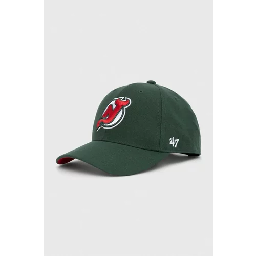 47 Brand Kapa sa šiltom s dodatkom vune NHL New Jersey Devils boja: zelena, s aplikacijom, H-BLPMS11WBP-DG