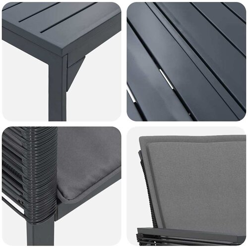  Vrtni set za objed 7 pcs Antracit poliratan Slike