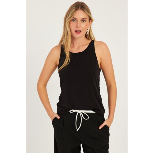 Cool &amp;amp; Sexy Women&amp;#039;s Black Cross Back Blouse Slike
