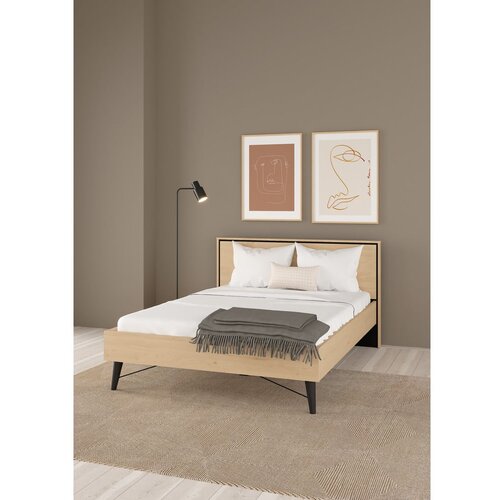 Tvilum Zakonska postelja v hrastovem dekorju z letvenim dnom 140x200 cm v naravni barvi Ry &amp;ndash; Slike