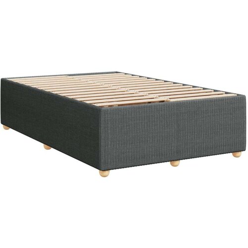 VidaXL Krevet s oprugama i madracem tamnosivi 120 x 200 cm od tkanine Slike