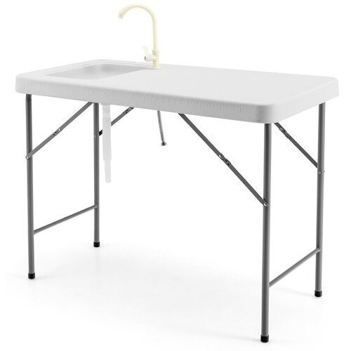 Costway Zložljiva potovalna miza Prenosna miza z umivalnikom 115 x 59 x 93 cm, (5000291808) Cene