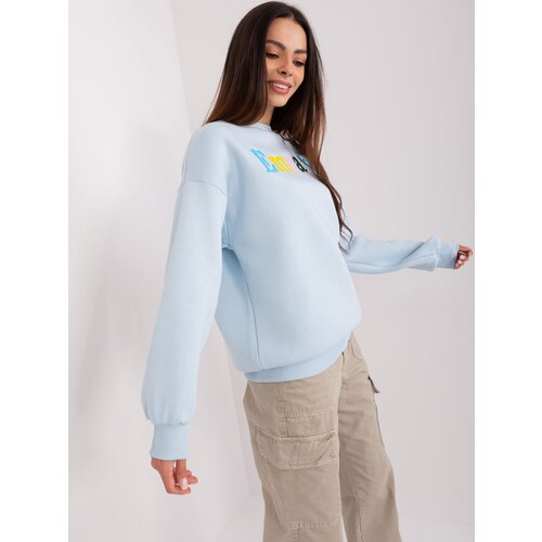 Fashion Hunters Light blue hoodie with inscription Slike