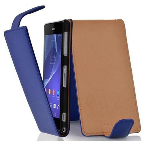 Cadorabo Ohi&scaron;je, združljivo z Sony Xperia Z2 v mornarsko modra - Za&scaron;čitni ovitek v obliki flipa iz teksturiranega umetnega usnja, (20559291) Cene
