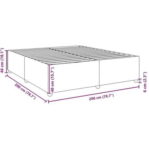 VidaXL Okvir za krevet bez madraca tamnosmeđi 200x200 cm od tkanine Slike