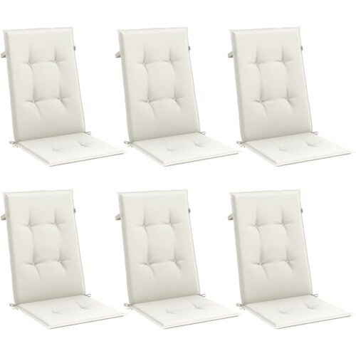 Jastuci za stolice 6 kom pro&amp;scaron;arano krem 120x50x4 cm tkanina Slike