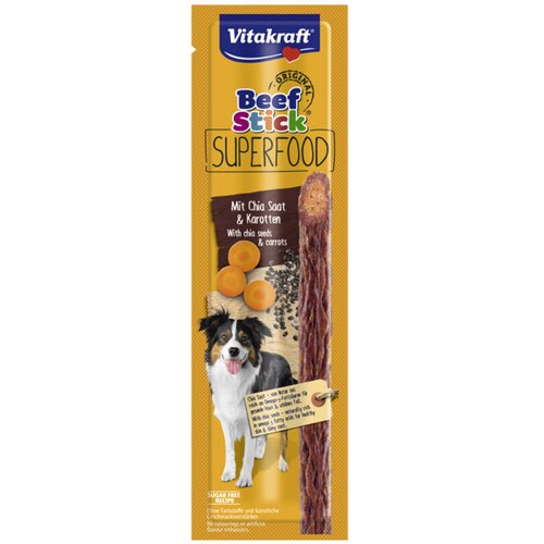 Vitakraft Poslastica za pse, Beef Stick Superfood, &Scaron;argarepa i Čia, 25 g Cijene