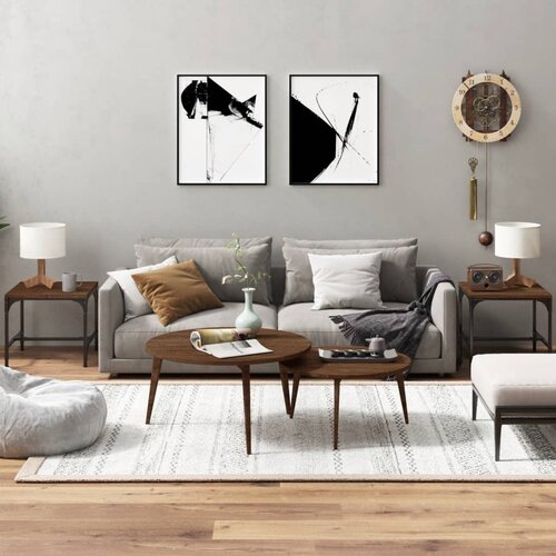 vidaXL Stranska mizica 2 kosa rjav hrast 40x40x35 cm inženirski les Cene