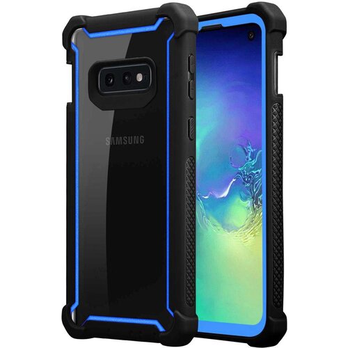 Cadorabo Ohi&amp;scaron;je, združljiv s Samsungom v Blue Black-2-in-1 za&amp;scaron;čitni pokrov s silikonskim robom TPU in akrilnim steklenim hrbtom, (20564281) Slike