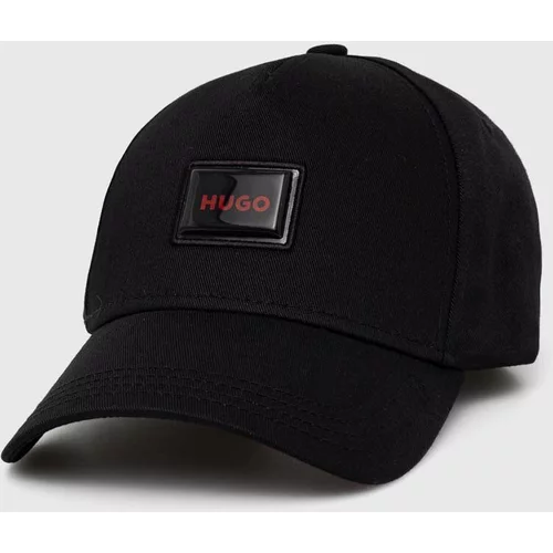 Hugo Bombažna bejzbolska kapa črna barva, 50519229