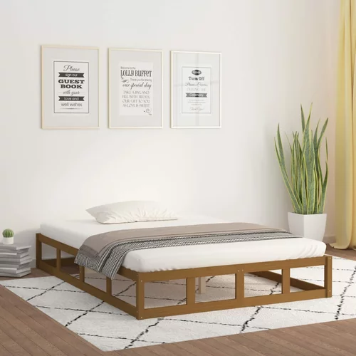 vidaXL Okvir za krevet smeđa boja meda 200 x 200 cm od masivnog drva