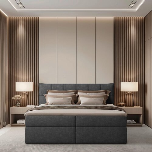 Boxxx POSTELJA Z VZMETNICO 160 cm x 200 cm , tekstil antracit Slike