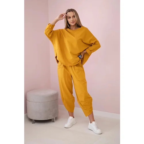 Kesi Mustard cotton tracksuit